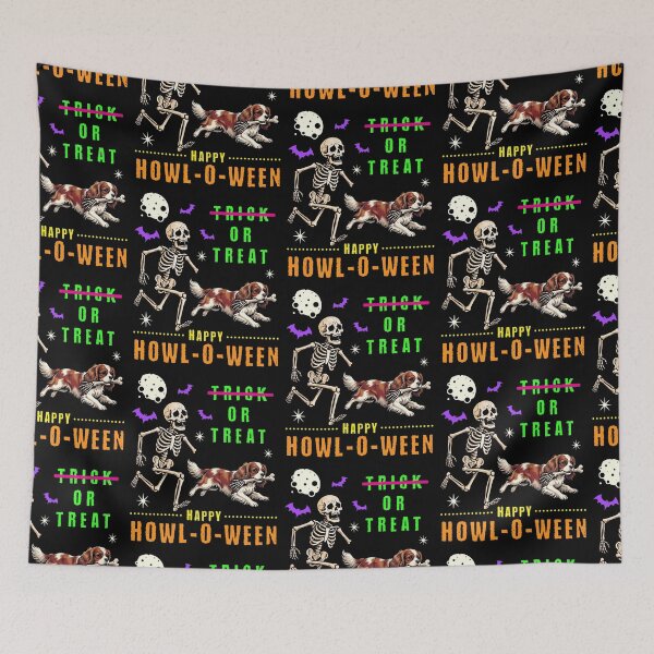 Item preview, Happy Howl-O-Ween Skeleton Dog Trick or Treat designed and sold by d247.