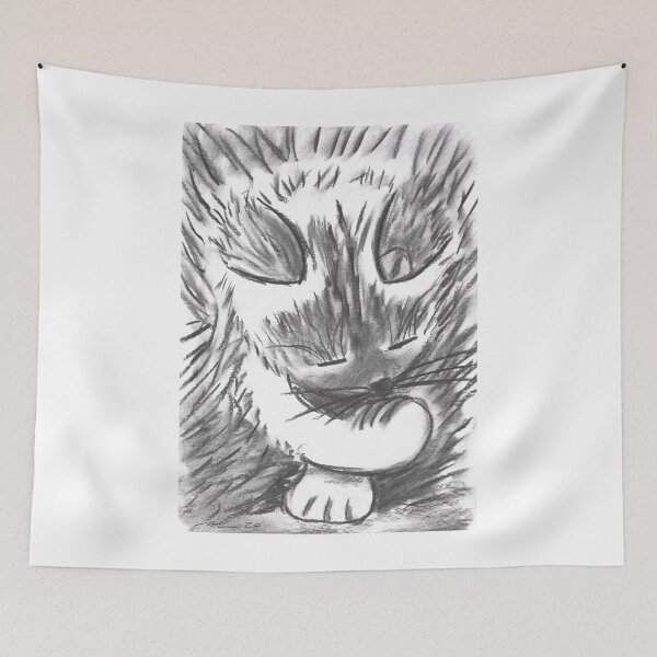 Item preview, Cat Romy, Katzenwäsche, Charcoal designed and sold by Anke‘s Bazaar.