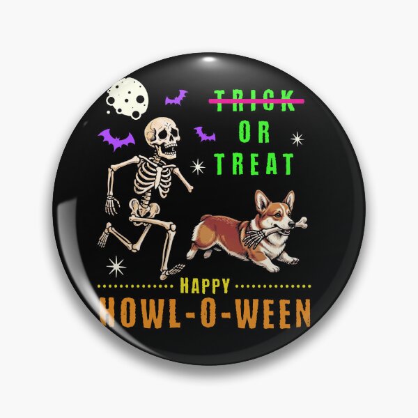 Item preview, Corgi Skeleton Howl-O-Ween Trick or Treat designed and sold by d247.