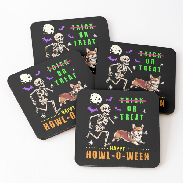 Item preview, Corgi Skeleton Howl-O-Ween Trick or Treat designed and sold by d247.