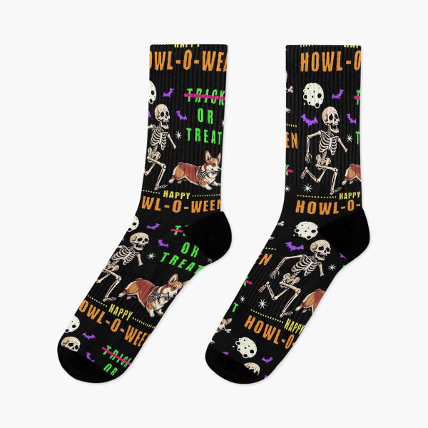 Item preview, Corgi Skeleton Howl-O-Ween Trick or Treat designed and sold by d247.
