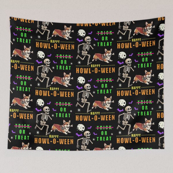 Item preview, Corgi Skeleton Howl-O-Ween Trick or Treat designed and sold by d247.