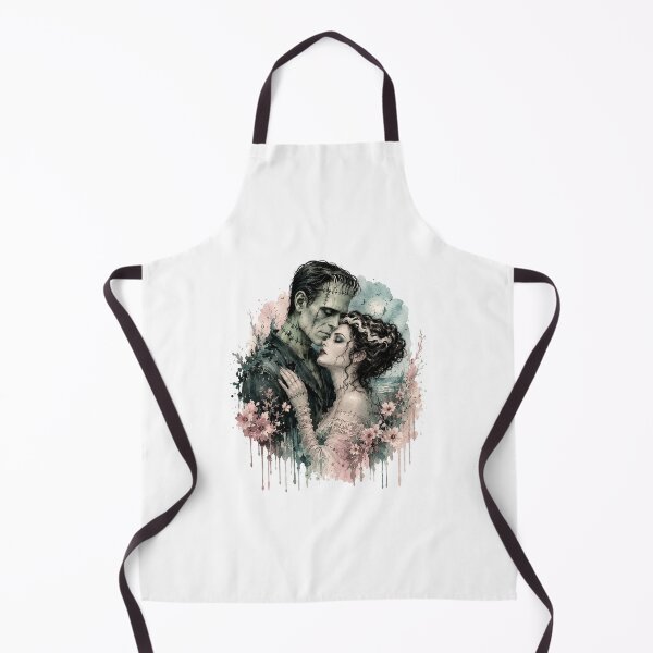 Item preview, Dark Romance Monster Couple Gothic Frankenstein Love Watercolour Pink Floral designed and sold by Yellowriversss.