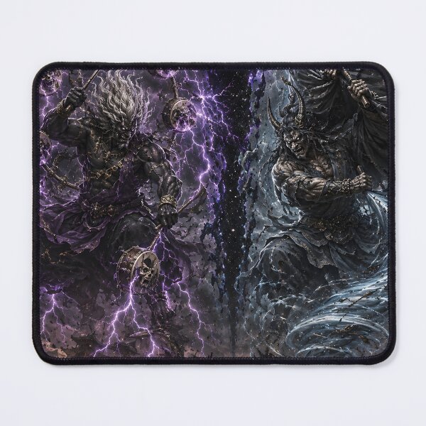 Item preview, Raijin Fujin Dark Japanese Gods Art designed and sold by MouradStudio.