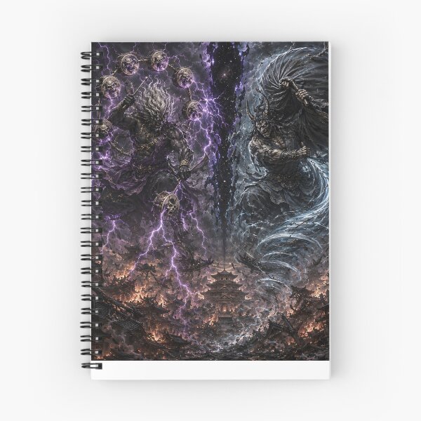 Item preview, Raijin Fujin Dark Japanese Gods Art designed and sold by MouradStudio.