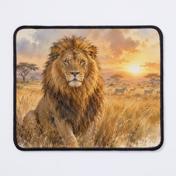 Item preview, Majestic Male Lion at Golden Hour - Landscape designed and sold by Island Pace Design.