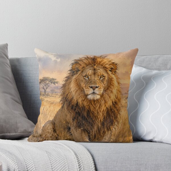 Item preview, Majestic Male Lion at Golden Hour - Landscape designed and sold by Island Pace Design.