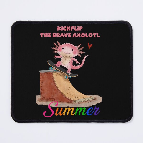 Item preview, Kickflip the Brave Axolotl – Cute Skateboarding Axolotl designed and sold by SimoesArtistry.