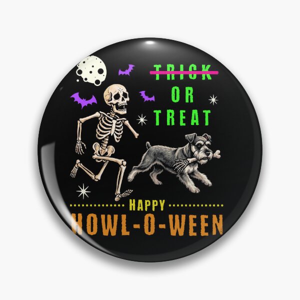 Item preview, Happy Howl-O-Ween Skeleton Schnauzer Trick or Treat designed and sold by d247.