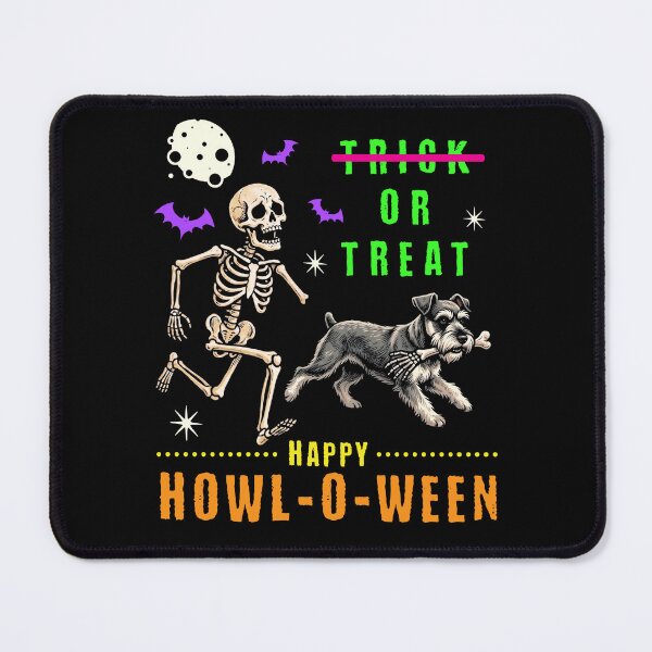 Item preview, Happy Howl-O-Ween Skeleton Schnauzer Trick or Treat designed and sold by d247.