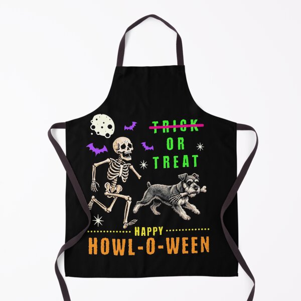 Item preview, Happy Howl-O-Ween Skeleton Schnauzer Trick or Treat designed and sold by d247.