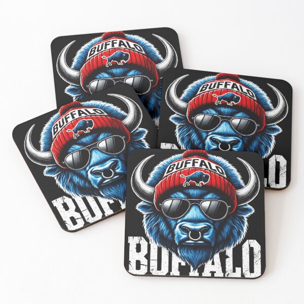 Item preview, Bold Blue Buffalo with Beanie and Sunglasses designed and sold by EricCole39135.