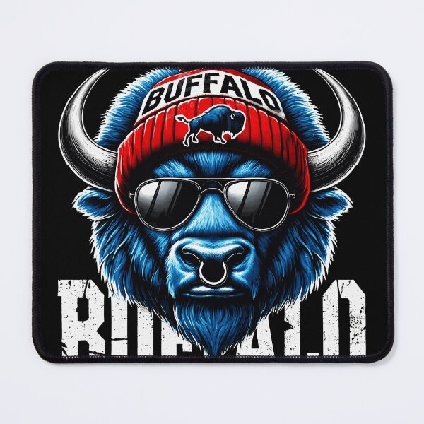 Item preview, Bold Blue Buffalo with Beanie and Sunglasses designed and sold by EricCole39135.