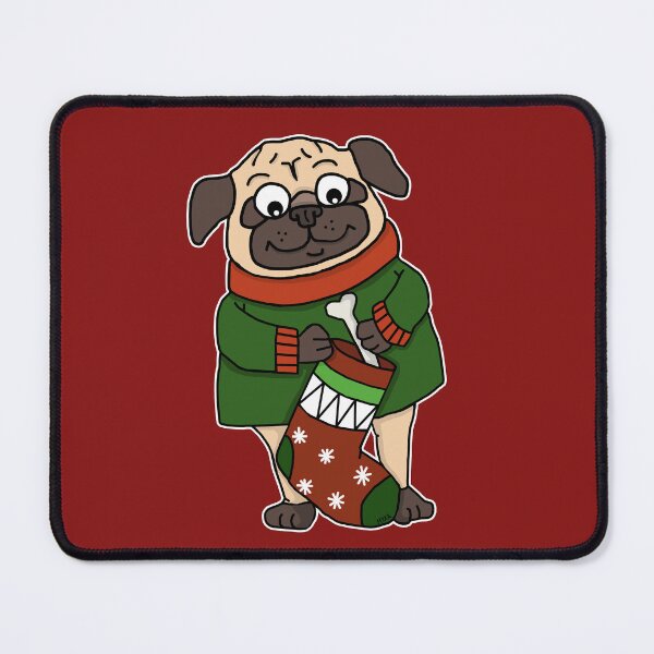 Item preview, Cute Christmas Pug Sticker | Funny Dog Holiday Stocking Meme designed and sold by MyxaART.
