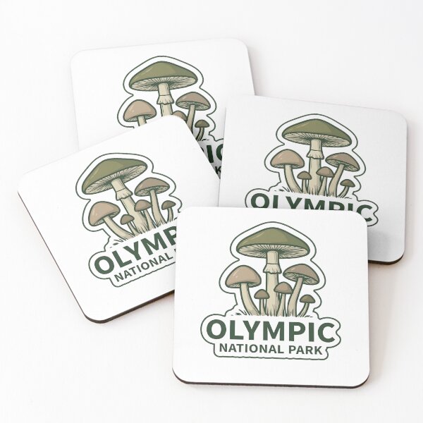 Item preview, Olympic National Park Washington Retro Mushroom Nature Badge designed and sold by LittleArij.