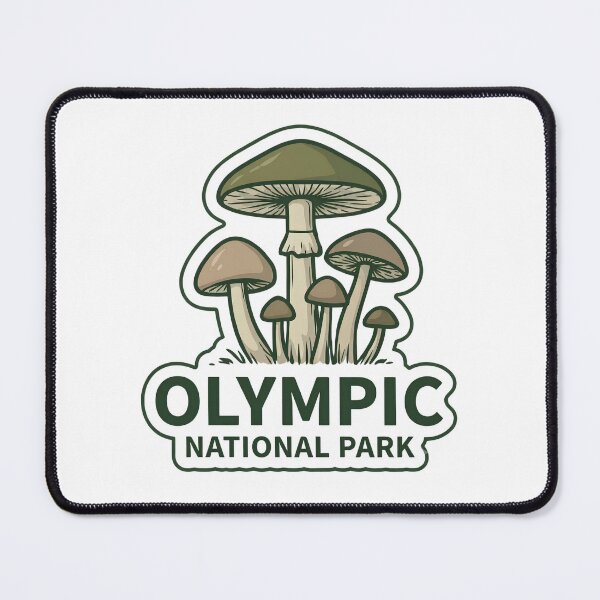 Item preview, Olympic National Park Washington Retro Mushroom Nature Badge designed and sold by LittleArij.