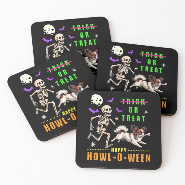 Item preview, Happy Howl-O-Ween Skeleton Dog Trick or Treat designed and sold by d247.