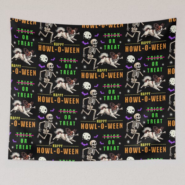 Item preview, Happy Howl-O-Ween Skeleton Dog Trick or Treat designed and sold by d247.