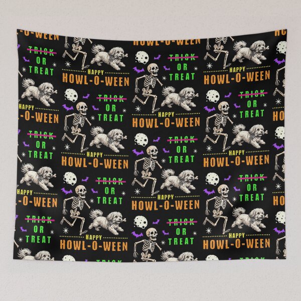 Item preview, Howl-O-Ween Skeleton Dog Trick or Treat Spooky Fun designed and sold by d247.