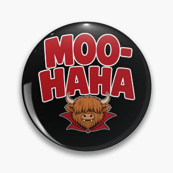Item preview, Moo Ha Ha Cow Vampire Halloween Humor Spooky Highland Cow designed and sold by borutawear.