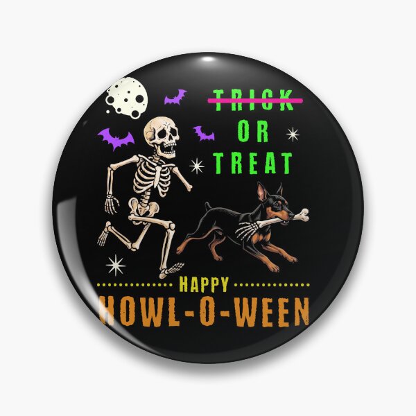 Item preview, Happy Howl-O-Ween Skeleton Doberman Trick or Treat designed and sold by d247.
