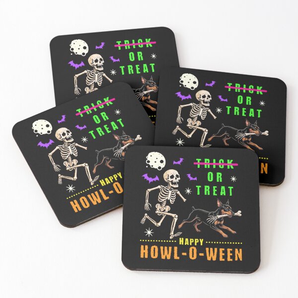 Item preview, Happy Howl-O-Ween Skeleton Doberman Trick or Treat designed and sold by d247.