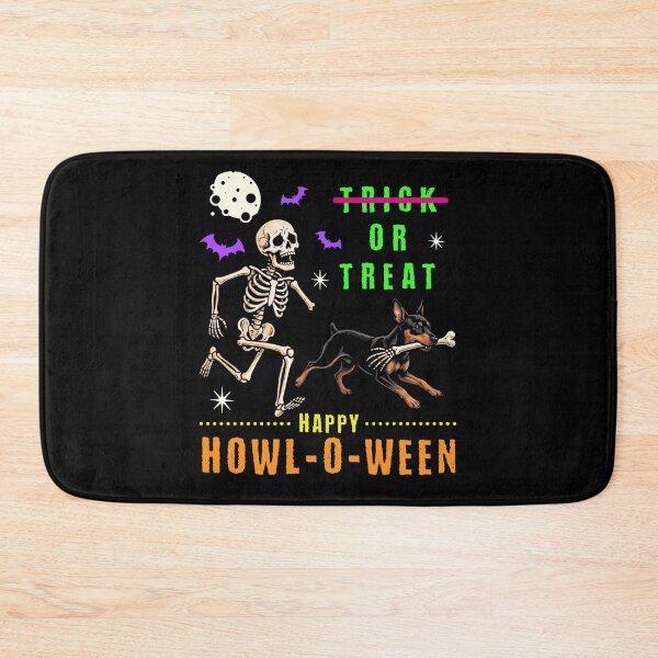 Item preview, Happy Howl-O-Ween Skeleton Doberman Trick or Treat designed and sold by d247.