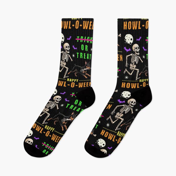 Item preview, Happy Howl-O-Ween Skeleton Doberman Trick or Treat designed and sold by d247.