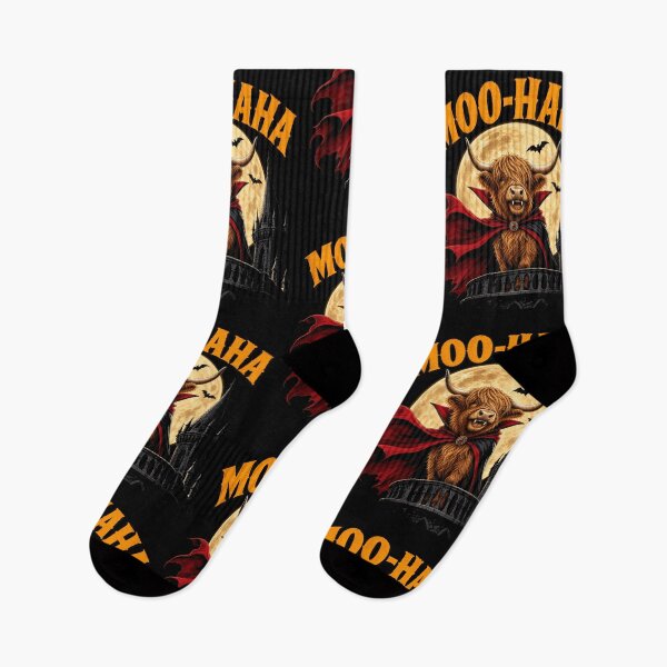 Item preview, Moo Ha Ha Cow Vampire Halloween Humor Spooky Highland Cow designed and sold by borutawear.