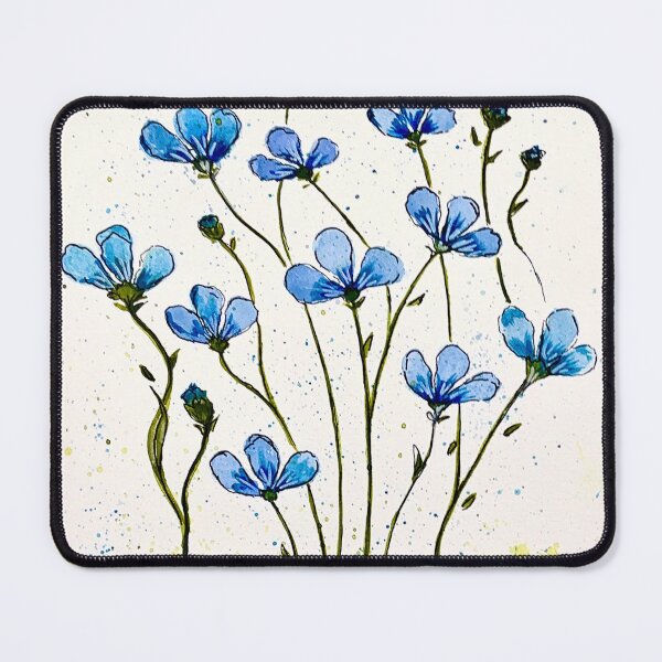 Item preview, Blue Field Flowers (Watercolor and Ink) designed and sold by TrazosDelSurArt.