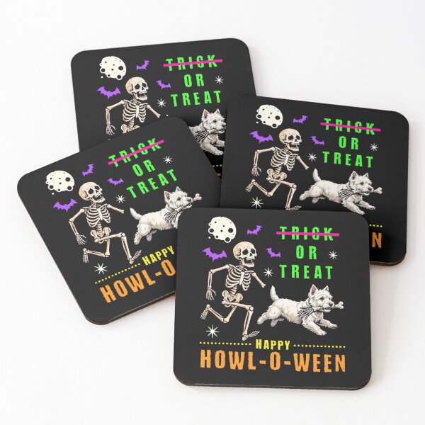 Item preview, Happy Howl-O-Ween Skeleton Dog Trick or Treat designed and sold by d247.
