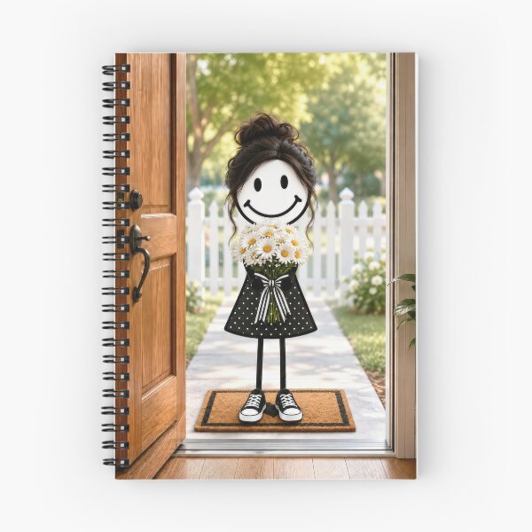 Item preview, Stick Figure Girl with Daisy Bouquet designed and sold by Maria Dryfhout.