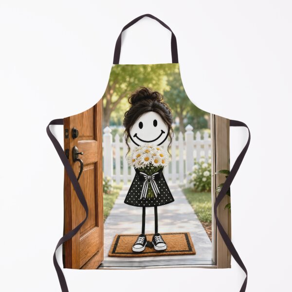 Item preview, Stick Figure Girl with Daisy Bouquet designed and sold by Maria Dryfhout.