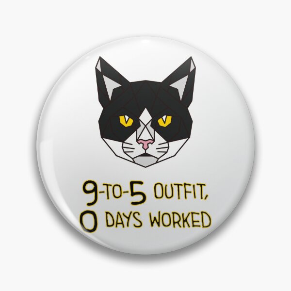Item preview, Geometric Tuxedo Cat - 9-to-5 Outfit, 0 Days Worked designed and sold by AnimalsKnowAll.