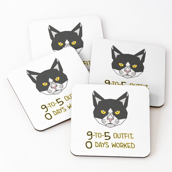Item preview, Geometric Tuxedo Cat - 9-to-5 Outfit, 0 Days Worked designed and sold by AnimalsKnowAll.