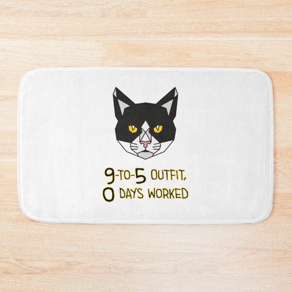 Item preview, Geometric Tuxedo Cat - 9-to-5 Outfit, 0 Days Worked designed and sold by AnimalsKnowAll.