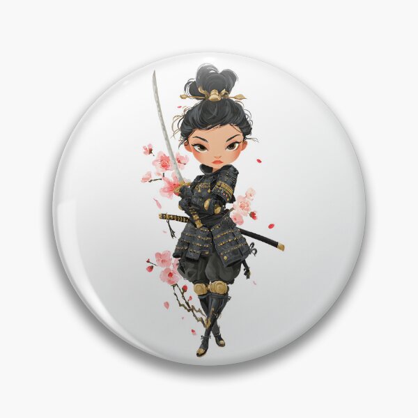 Item preview, cute chibi samurai girl designed and sold by cutemakerotart.