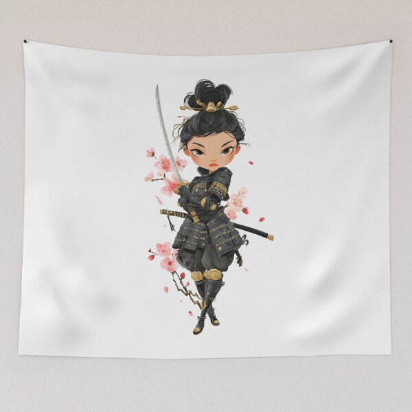 Item preview, cute chibi samurai girl designed and sold by cutemakerotart.