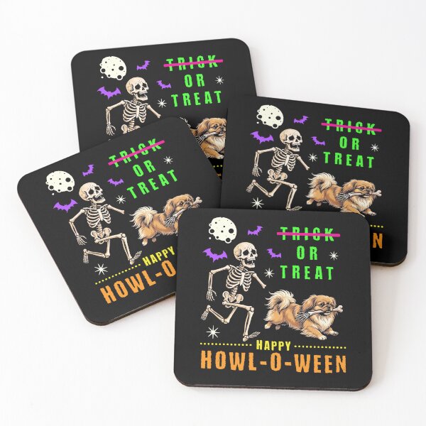 Item preview, Happy Howl-O-Ween Skeleton Dog Trick Treat designed and sold by d247.