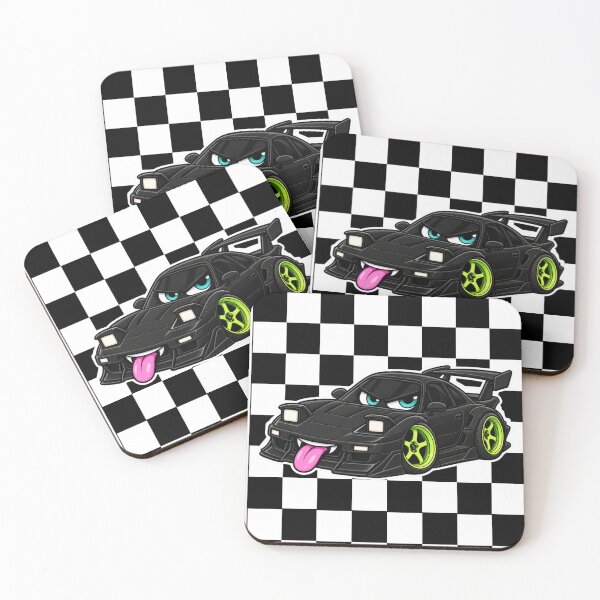 Item preview, Funny Black Tuner Car Checkerboard Y2K designed and sold by Aimetoi.