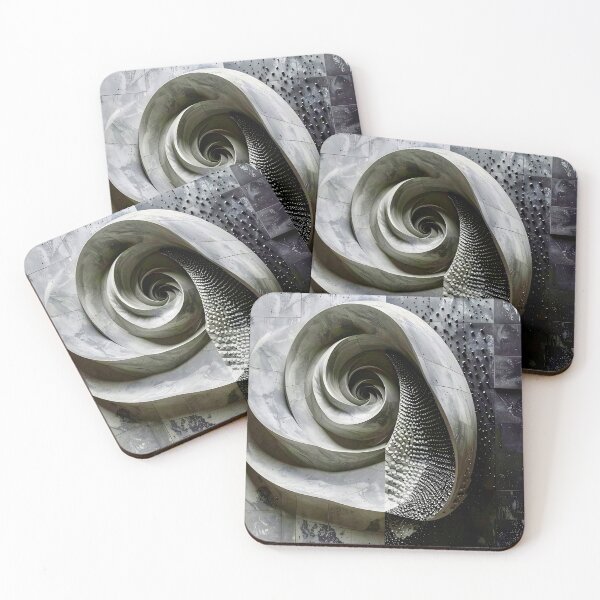 Item preview, Spiraling Geometric Structure in Gray Stone designed and sold by Vicky Brago-Mitchell®.