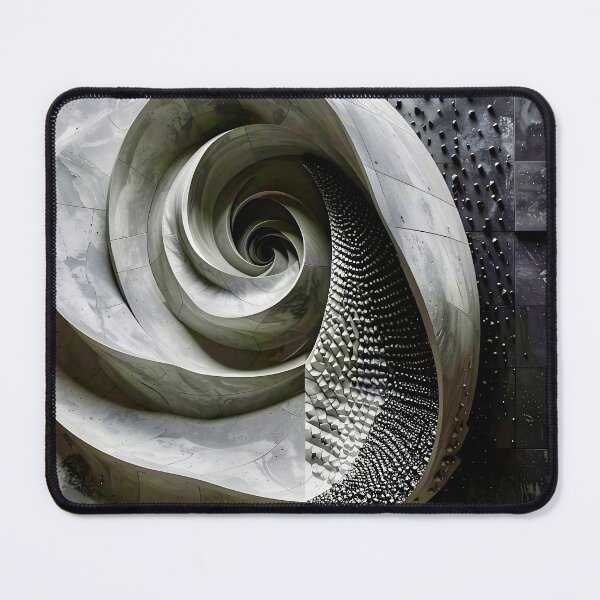 Item preview, Spiraling Geometric Structure in Gray Stone designed and sold by Vicky Brago-Mitchell®.