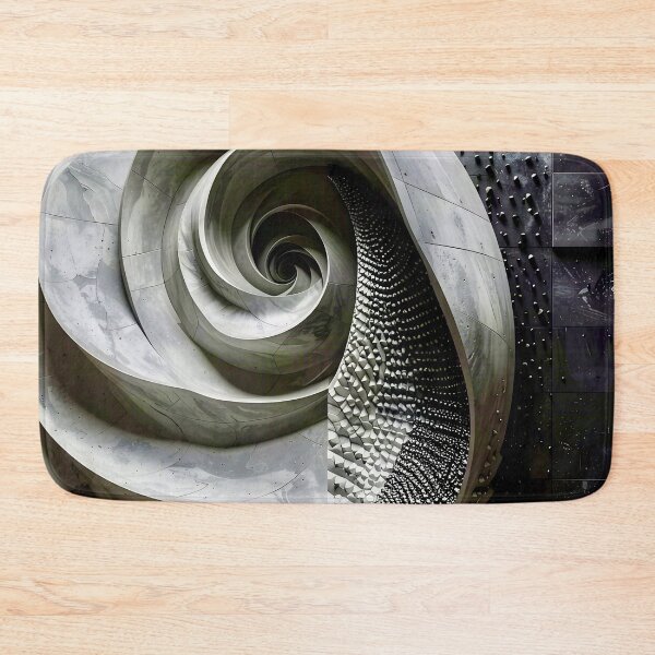 Item preview, Spiraling Geometric Structure in Gray Stone designed and sold by Vicky Brago-Mitchell®.