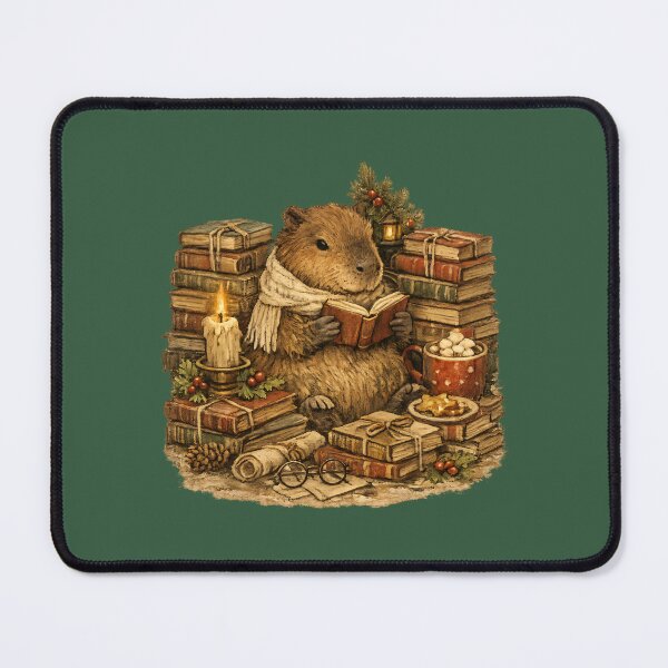 Item preview, Cozy Capybara Reading Books Rustic Farmhouse Christmas Gift  designed and sold by Artycom.