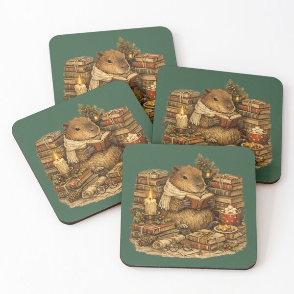 Item preview, Cozy Capybara Reading Books Rustic Farmhouse Christmas Gift  designed and sold by Artycom.