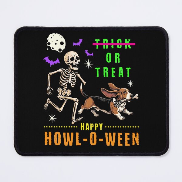 Item preview, Howl-O-Ween Skeleton Basset Hound Trick Treat designed and sold by d247.