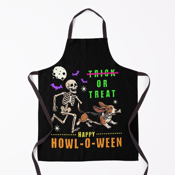Item preview, Howl-O-Ween Skeleton Basset Hound Trick Treat designed and sold by d247.