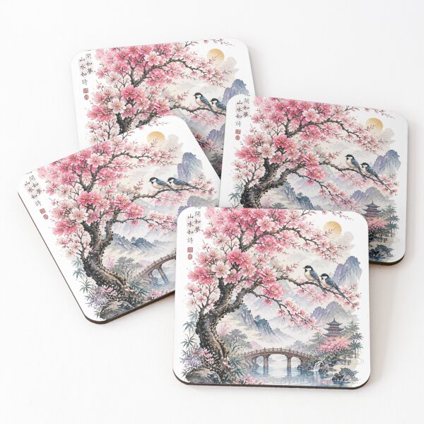 Item preview, Cherry Blossom Sakura Landscape Asian Art Design designed and sold by VaneDesings.