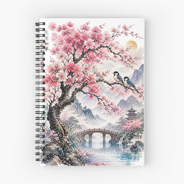 Item preview, Cherry Blossom Sakura Landscape Asian Art Design designed and sold by VaneDesings.