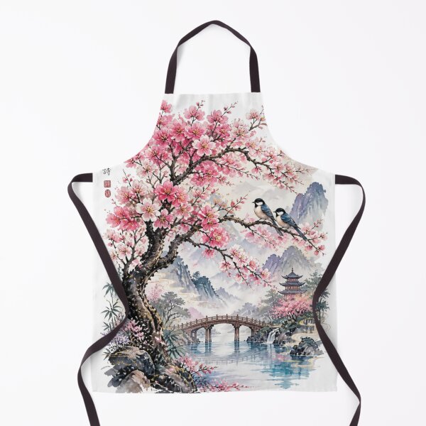 Item preview, Cherry Blossom Sakura Landscape Asian Art Design designed and sold by VaneDesings.
